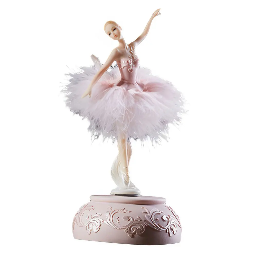 Ballerina Musical Box Elegant Dancing Girl Crafts Figurines Boxes Friend Desktop Wedding Birthday Christmas Gift