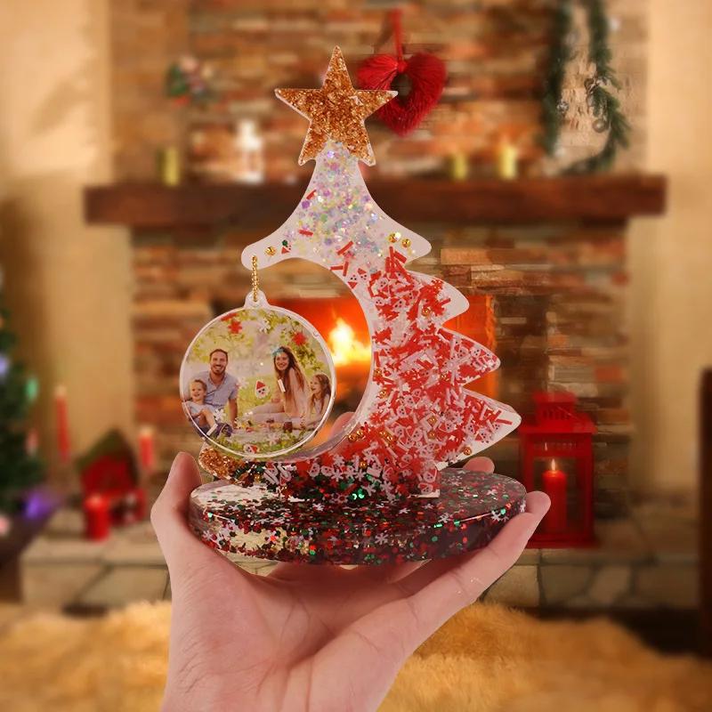 Stampo in resina siliconica 3D a forma di albero di Natale, ornamento in gesso e resina epossidica, per sapone fatto a mano