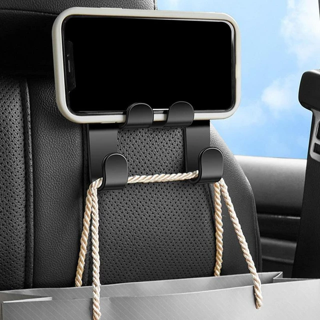 1Pcs Car Seat Back Double Hook Headrest Hanger Car Bag Pouch Clothes  Hanging Hooks Duarable Fastener Clip Interior Accessories - AliExpress