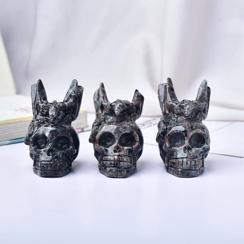 Flame Stone Skull Flying Dragon Ornament Decorazione Fortunata Decorazioni Per Il Giardino Di Casa Stregoneria Mova Globe Room Decor Crystals