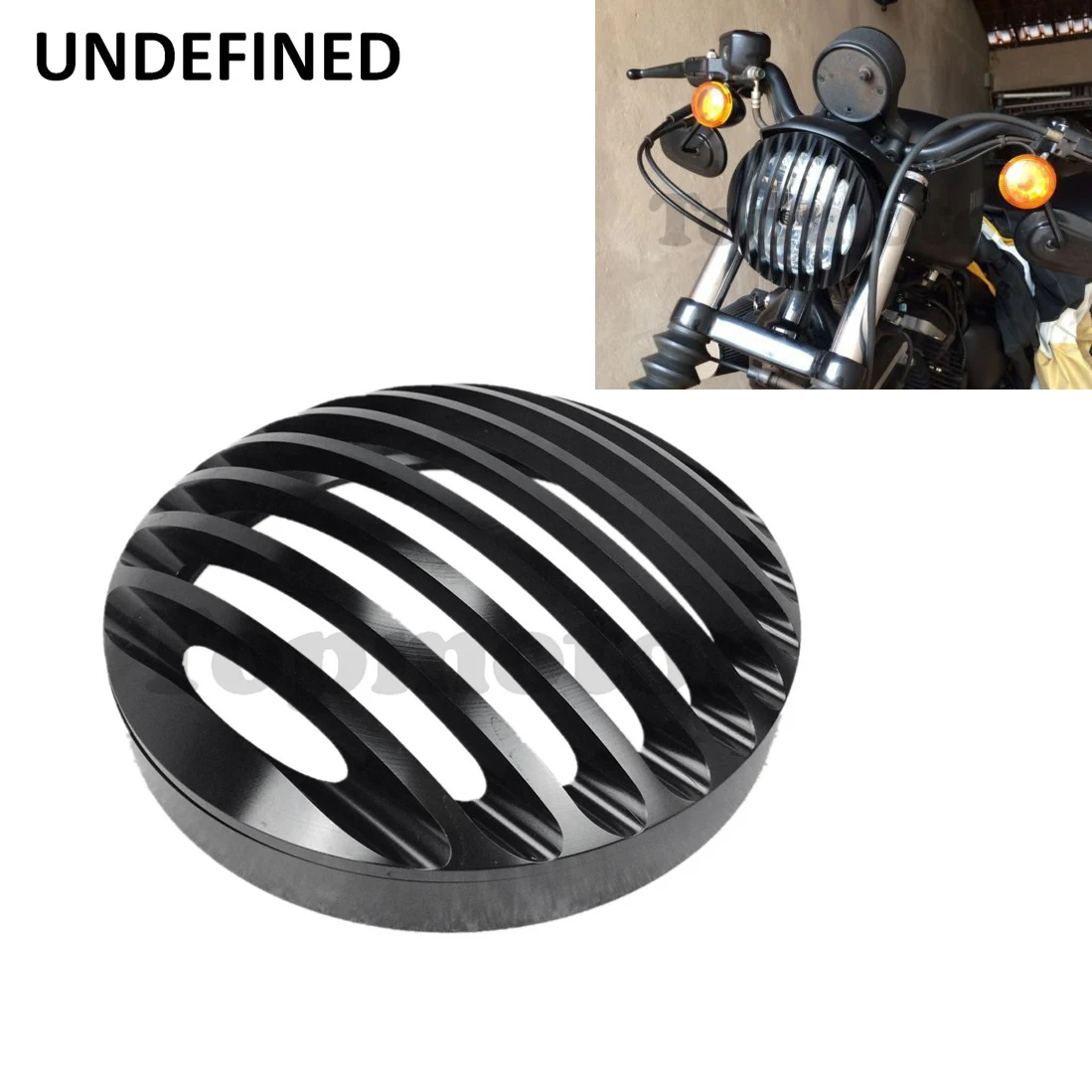 

5 3/4" Led Headlight Grill Cover Motorcycle Head Light Mount Bracket Aluminum For Harley Sportster 883 1200 XL Custom XL1200C