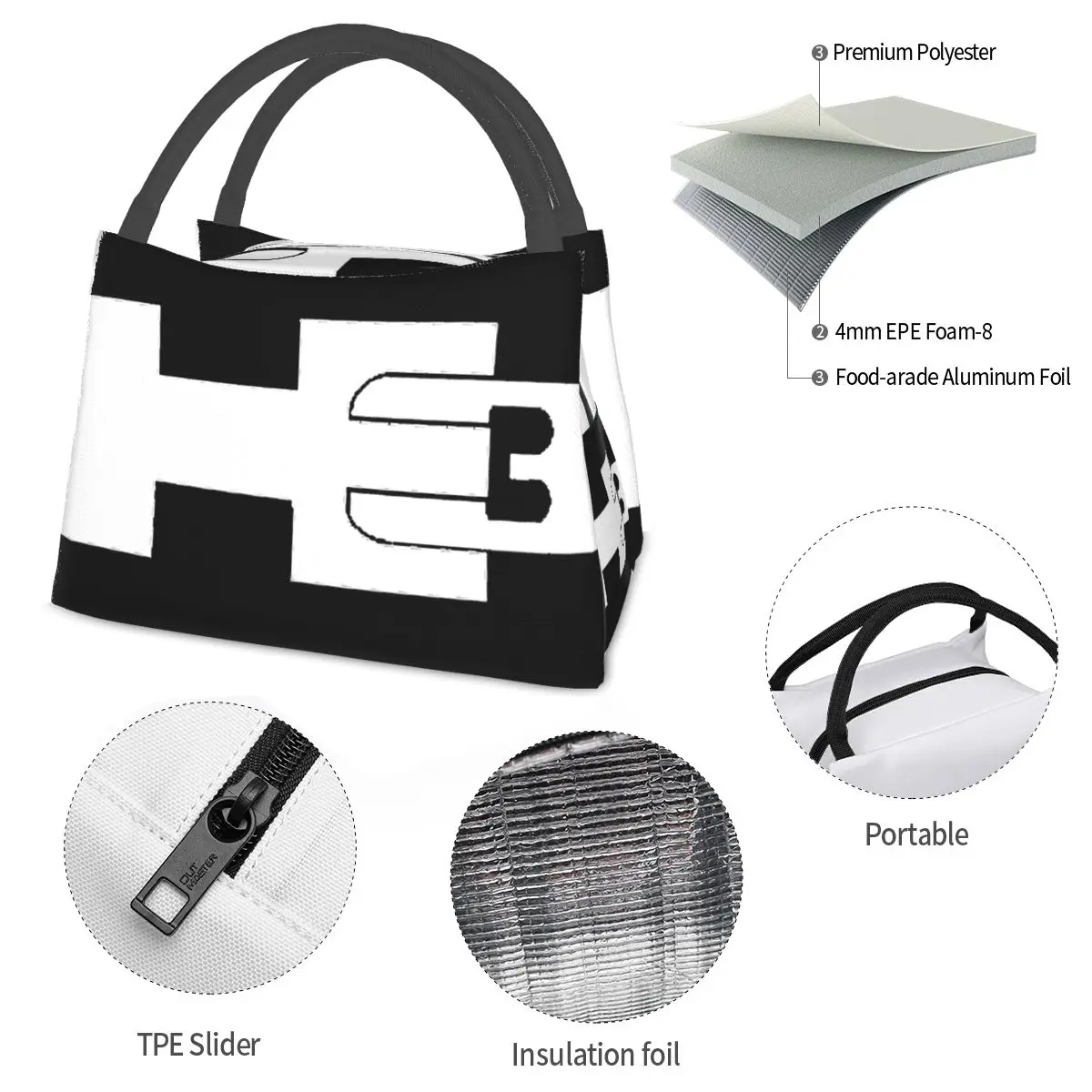 Hummer H3 Carbon Decal Portable insulation bag for Cooler Thermal Food Office Pinic Container