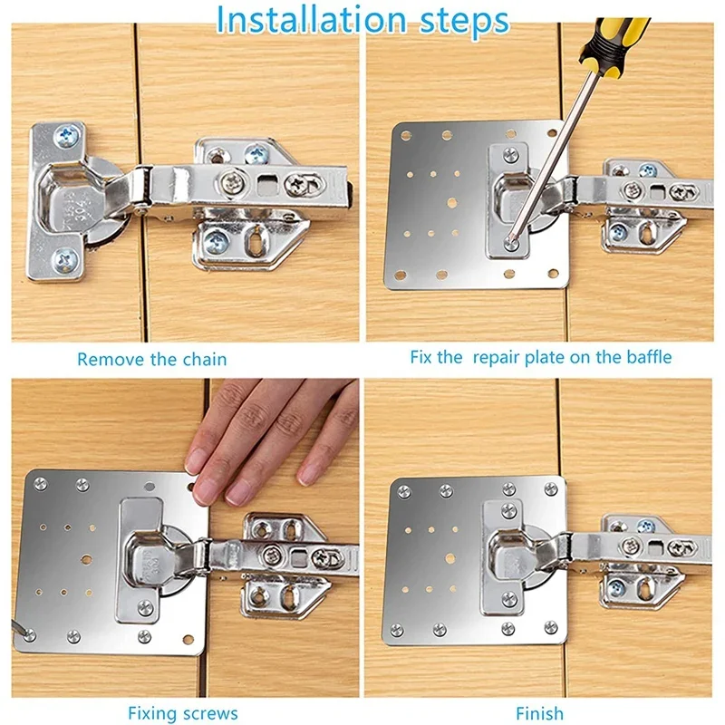 5Pcs Cabinet hinge repair plate kit kitchen cupboard door hinge mounting plate