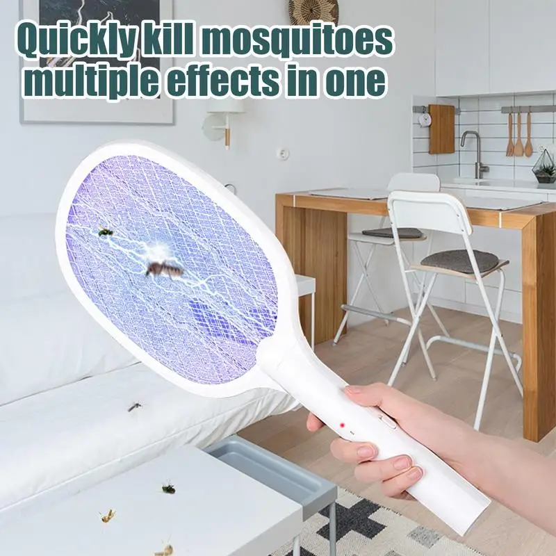 

Fly Swatter Electric Zapper 2 In 1 Electric Mosquito Killer Fly Swatter Trap USB Rechargeable Mosquito Racket Insect Killer