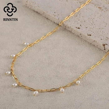 14K Gold Plated Charms Freshwater Pearl Chain Choker Necklaces for Women Statement Party Jewelry Present