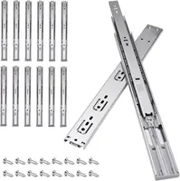 14inch Soft Self Close Drawer Slides 6 Pairs (12pcs) Full Extension Ball Bearing Drawer Slides 3 fold Full Stretch Side Mount 2