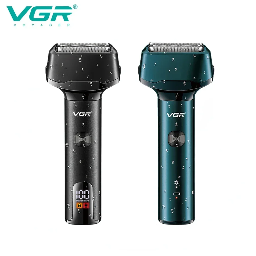 VGR Shaver Professional Shaving Machine Electric Razor Waterproof Beard Trimmer Digital Display Razor Men V-371