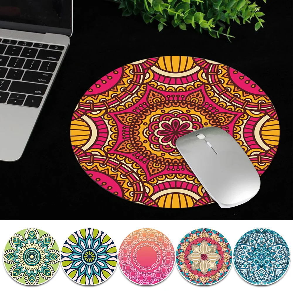 

PU Leather Mause Pad Gamer Round Mousemat Anti-Slip Soft Comfortable Table Mat 22x22 Cm Gaming Mausepad for Apple/ Huawei/ HP