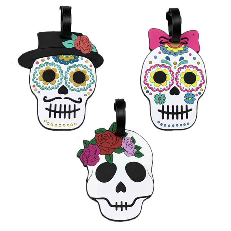 

Newest Creative Skull Travel Accessories Luggage Tag Silica Gel Suitcase ID Addres Holder Baggage Boarding Tags Portable Label