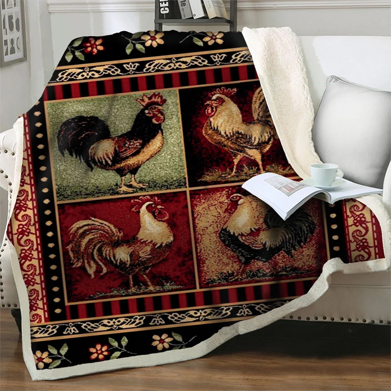 

Cartoon Cock 3D Blanket Fleece Soft Warm Throws Blankets for Beds Sofa Picnic Bedspreads Sherpa Blanket Quilts Cover Nap Blanket