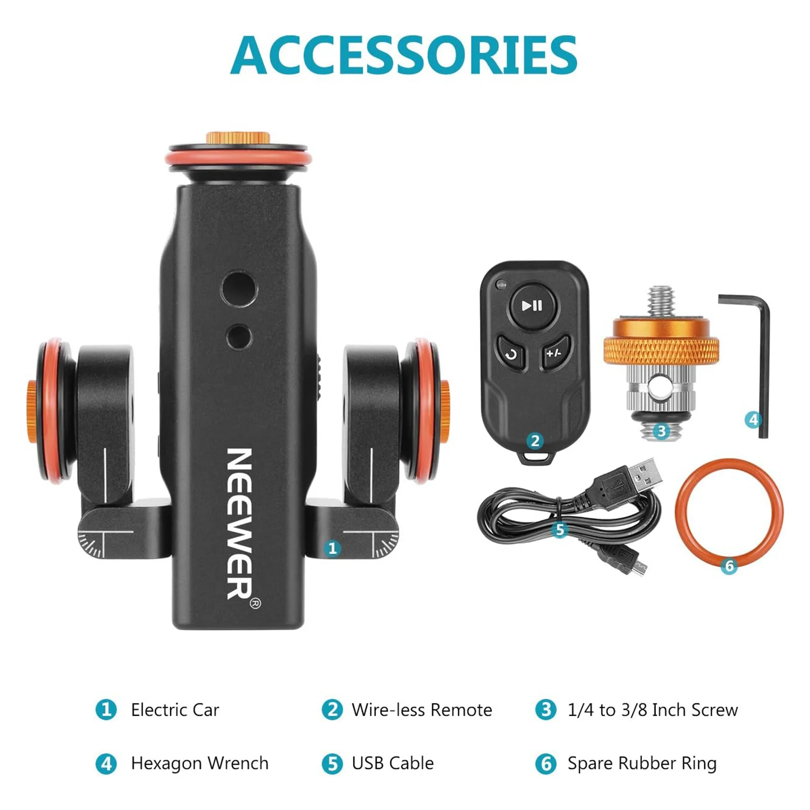 3-Wheels Wireless Video Camera Dolly 3-Speed Motorized Electric Track Rail Slide