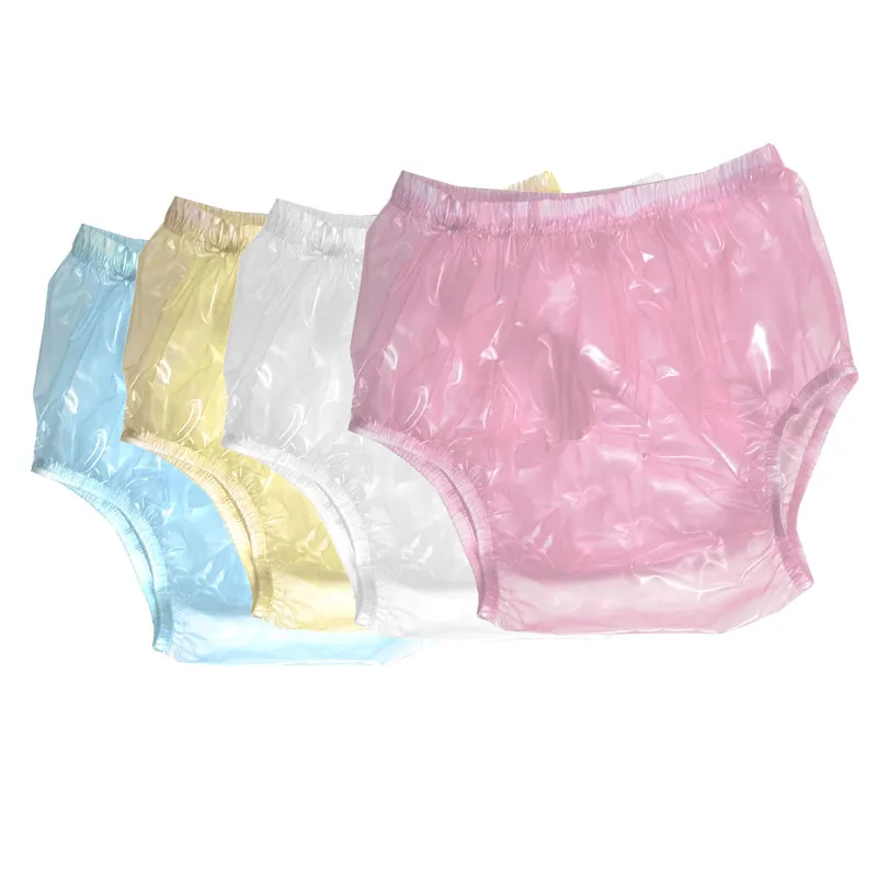 PVC Plastic Transparent Pants Sexy Unisex Underpants ABDL mens underwear adult training pants