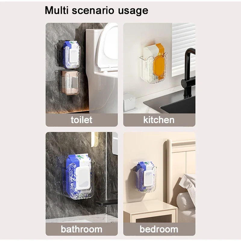 Wet Wipes Box Wall Mounted Tissue Box Non Punching Face Wash Towel Storage Suction Paper Large Opening And Large Capacity tissue box tissue dispenser wet tissue storage box tissue storage box