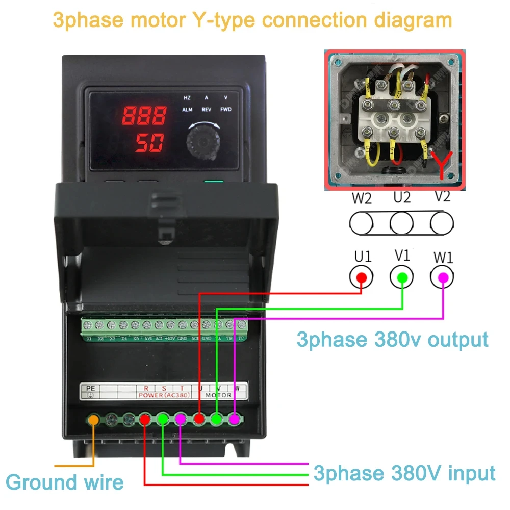 ZUKED 380V/220V VFD 가변 주파수 드라이브 변환기 인버터 1.5/2.2/3/4/5.5KW 220v 3 상 모터 속도 컨트롤러