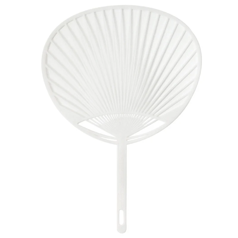 White Plastic Japanese Fan Uchiwa 10-Piece DIY Kit Hand-held Fan Framework hand fan