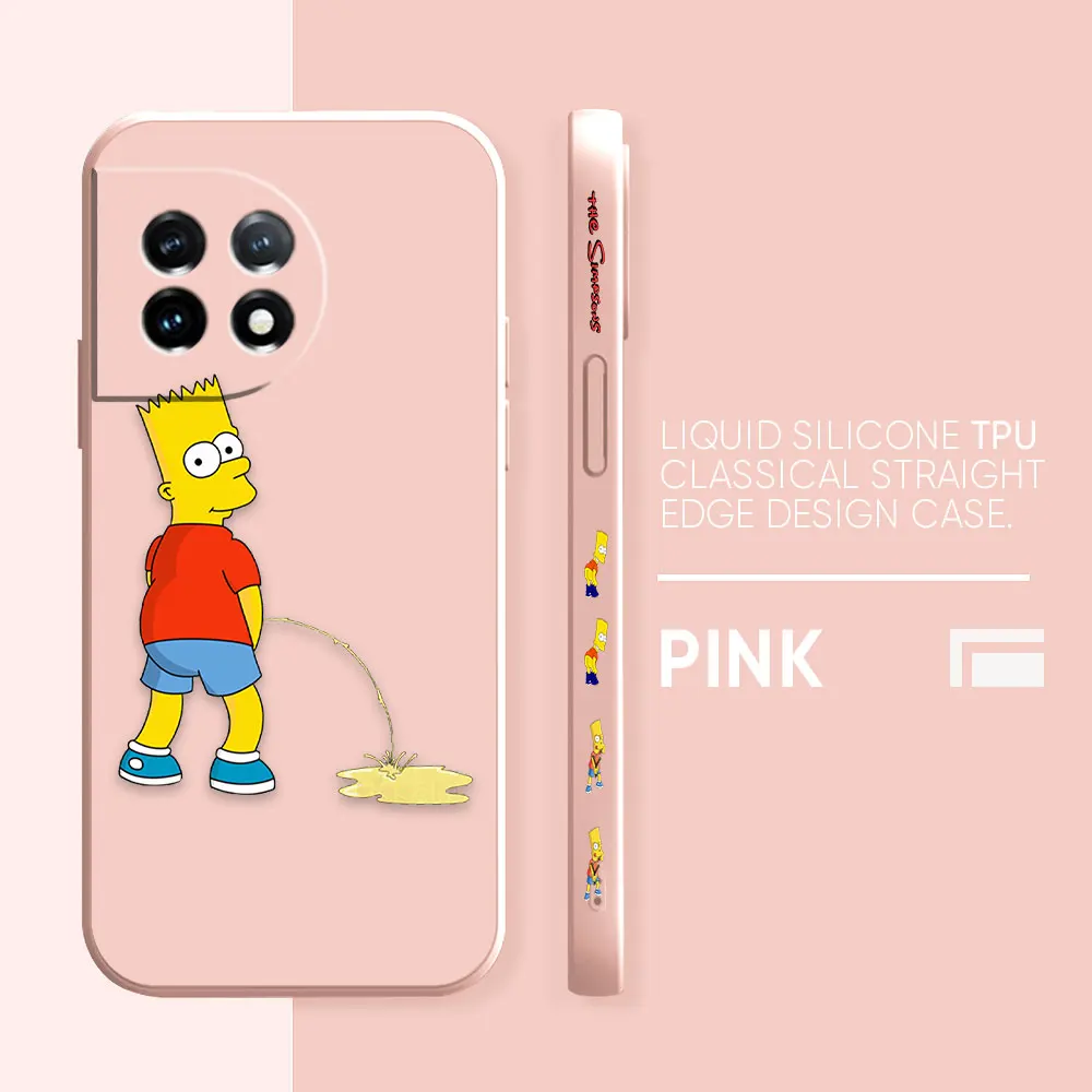 thumbnail image 1 of Case For Oneplus 5 6 9 9R 8 8T 7 7T A3 2 2V NORD 3 2 Lite Pro Simple Liquid Silicone Case Funny The S-Simpsons, 1 of 5