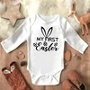My 1st Easter Newborn Baby Spring Summer Rompers Infant Body Long Sleeve Rabbit Jumpsuit Easter Outfits Toddler Boy Girl Clothes 3