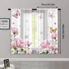2pcs, Window Curtain Floral and Butterfly Print Polyester Easy Install (without rod) Versatile All Use for Bedroom & Living Room 3