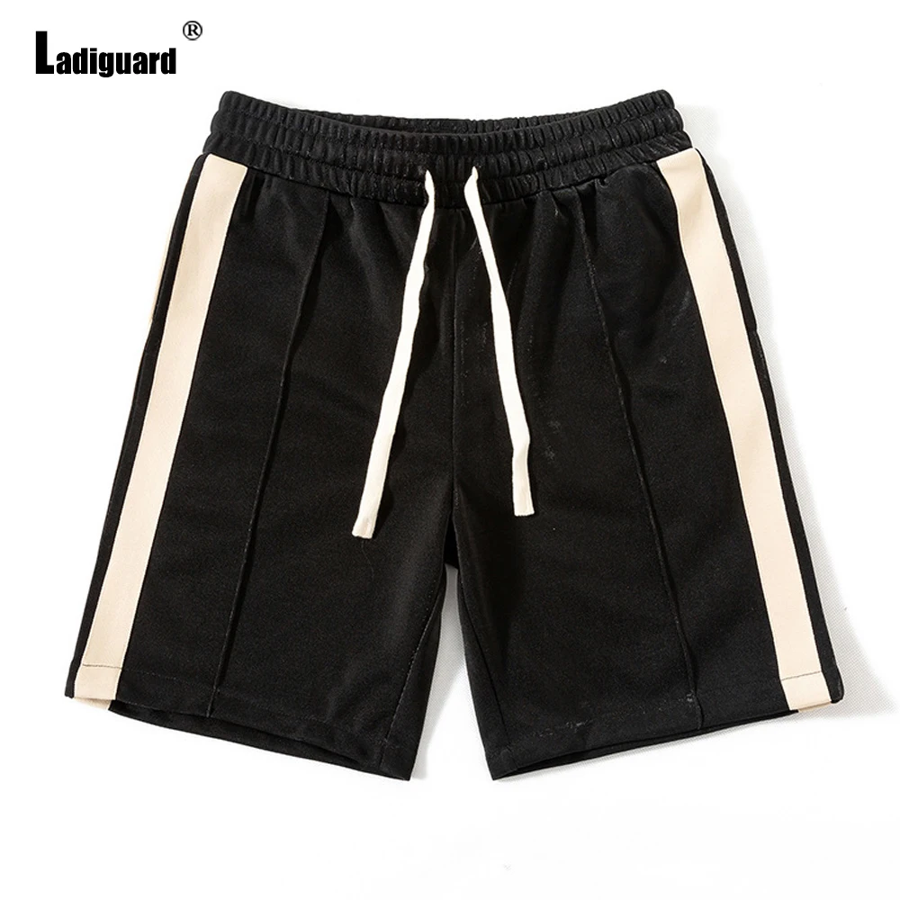 Ladiguard Plus size Men Patchwork Shorts 2022 Summer New Sexy Drawstring Shorts Male Casual Stand Pocket Beach Half Pants Homme best men's casual shorts