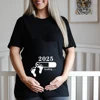 2025 Loading Print Womens Pregnant T-shirt Short Sleeve  Funny T-shirt Summer Maternity Tops Pregnancy Announcement New Baby Tee 1