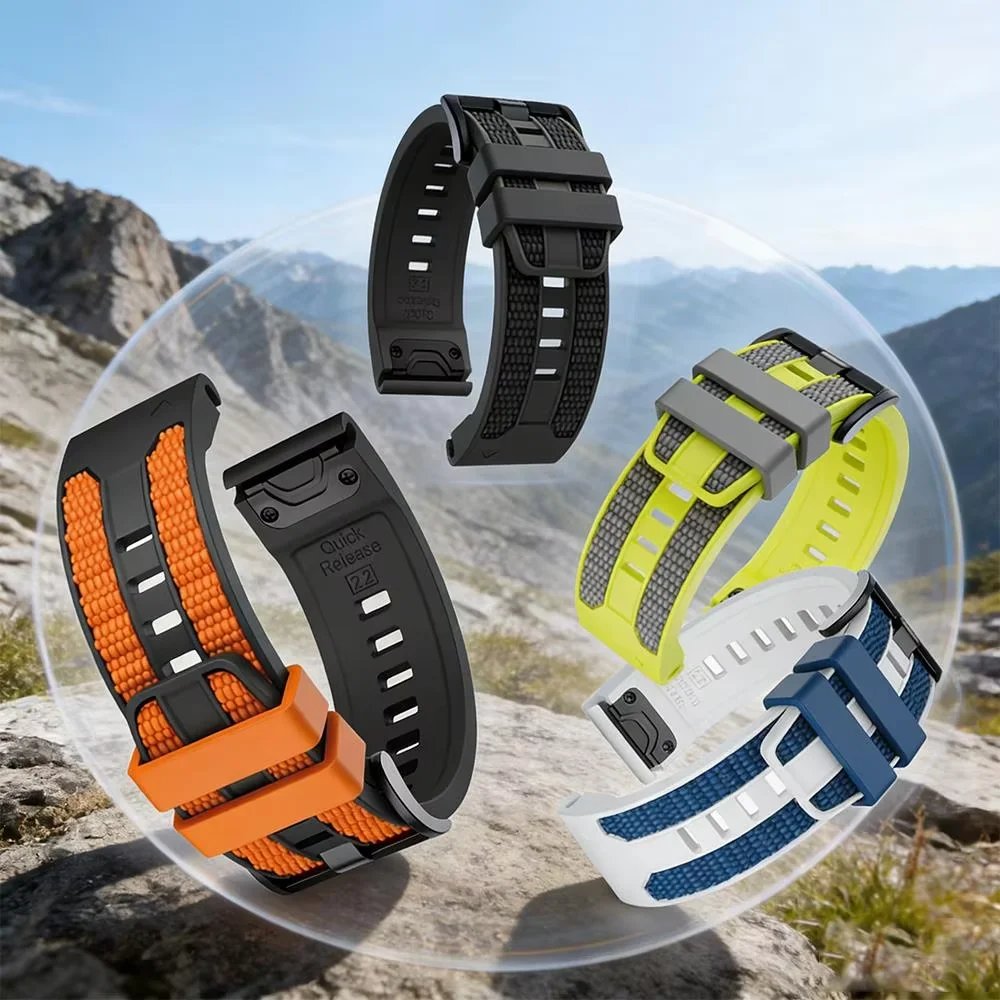 Quick Fit Sport Silicone Strap - 26mm/22mm, Durable and Versatile Bracelet