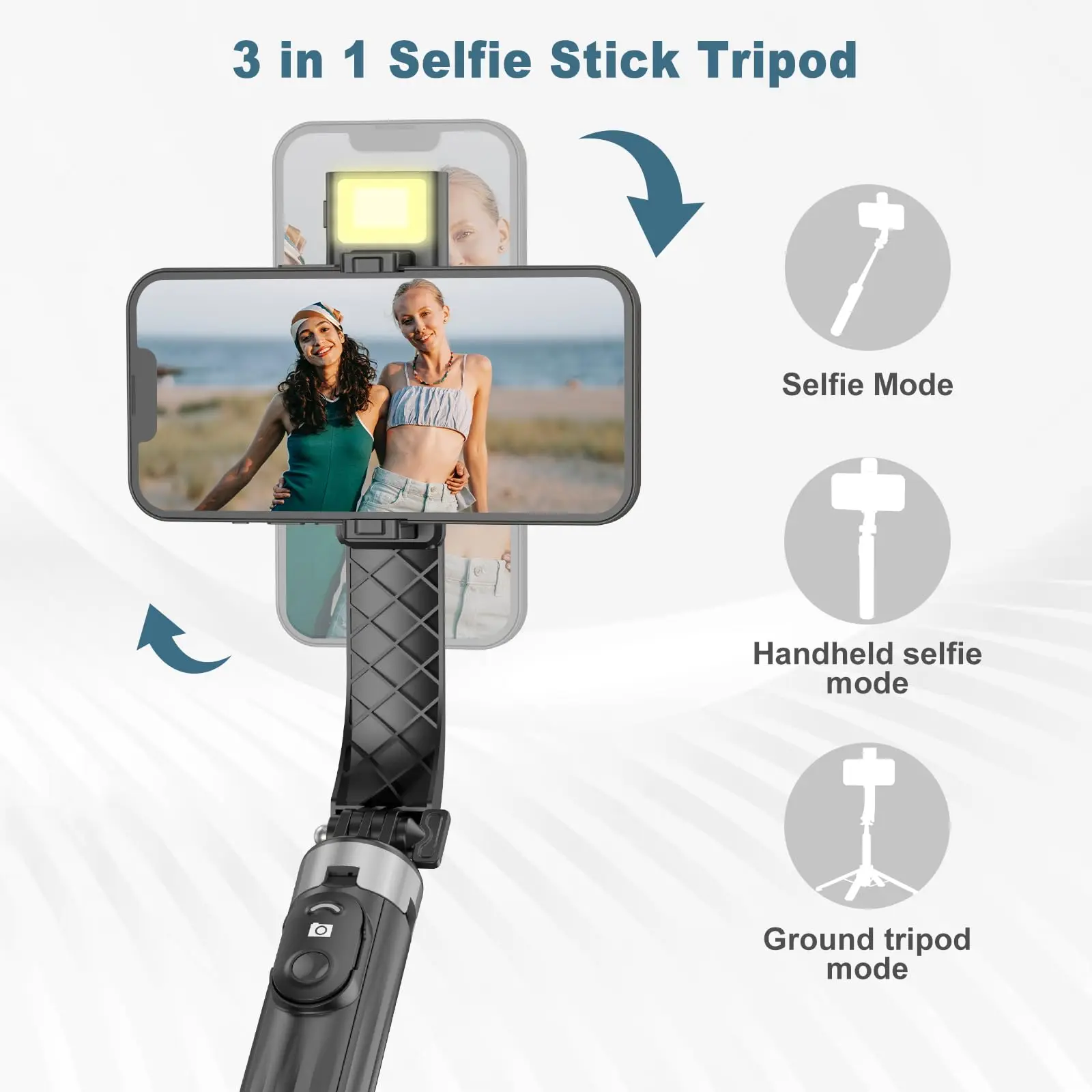 LISCN 40" Selfie Stick Tripod, Extendable Travel Essential Phone Tripod with Wireless Remote for IPhone and Android 2