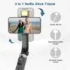 LISCN 40" Selfie Stick Tripod, Extendable Travel Essential Phone Tripod with Wireless Remote for IPhone and Android 2
