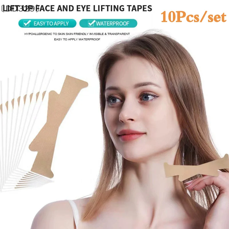 〔DD329〕4/5/10Pcs Neck Lifting Stickers Breathable Waterproof Face Anti Wrinkle Chin Lift Patch Skin Care Invisible Adhesive Tape
