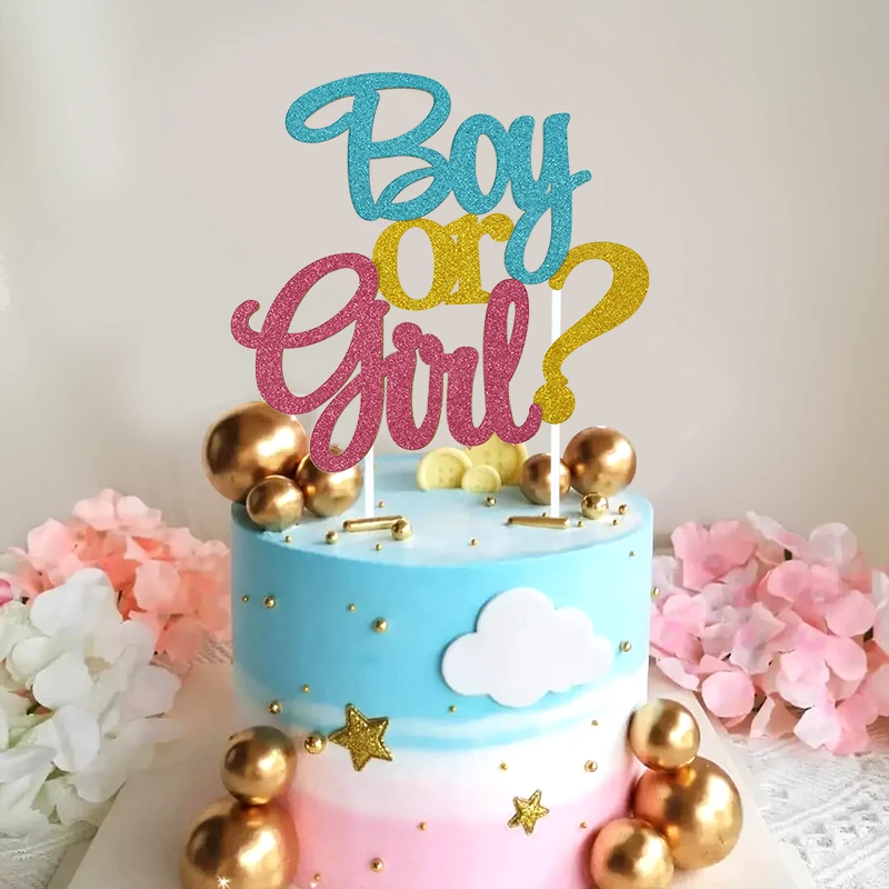 Baby Boy O Girl Cake Toppers Gender Reveal Blue Pink Cupcake Toppers Per Baby Shower Kids Birthday Party Cake Decor Strumento Di Cottura