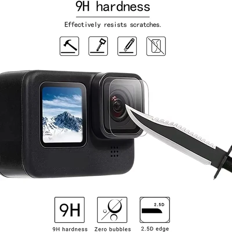 Tempered Glass Screen Protectors For GoPro Hero 13 12 11 10 9 Camera