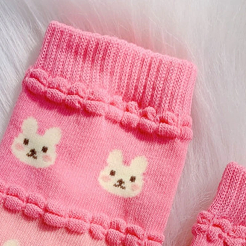 Cartoon Bunny Gloves Long Sleeve Mitten Oversleeve Women Fashion Sun Block Keep Warm Cuff Touchscreen Cycling Gloves