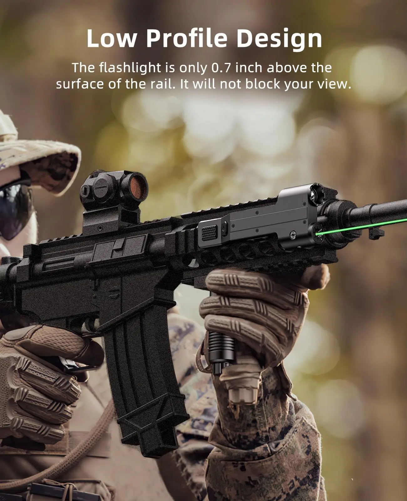 Rifle Light 1600 Lumen EZshoot Green Laser for Rifle Combo Compatible with Picatinny Rail USB Rechargeable Strobe Tactical Hunt