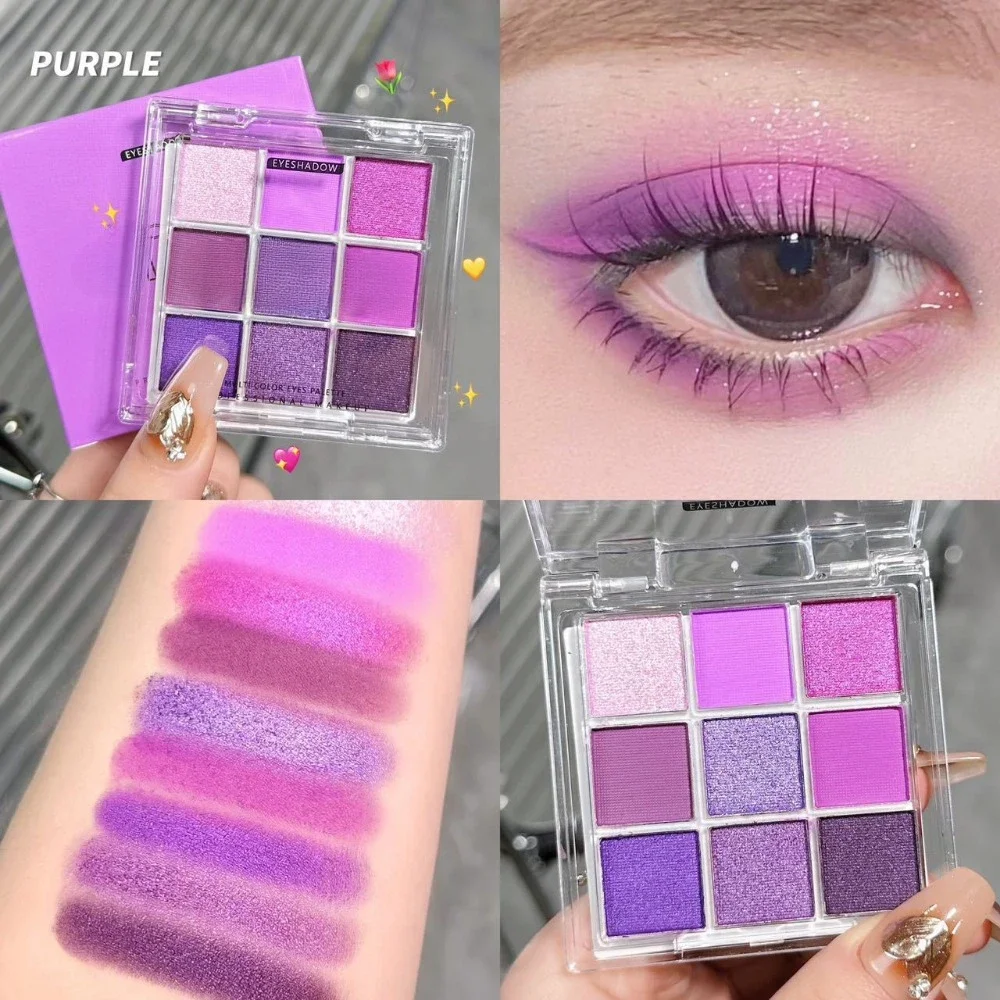 Eye Shadow Eye Shadow Plate 9 Colors Eyeshadow Palette Matte Pearlescent Waterproof Eyes Pigments Powder