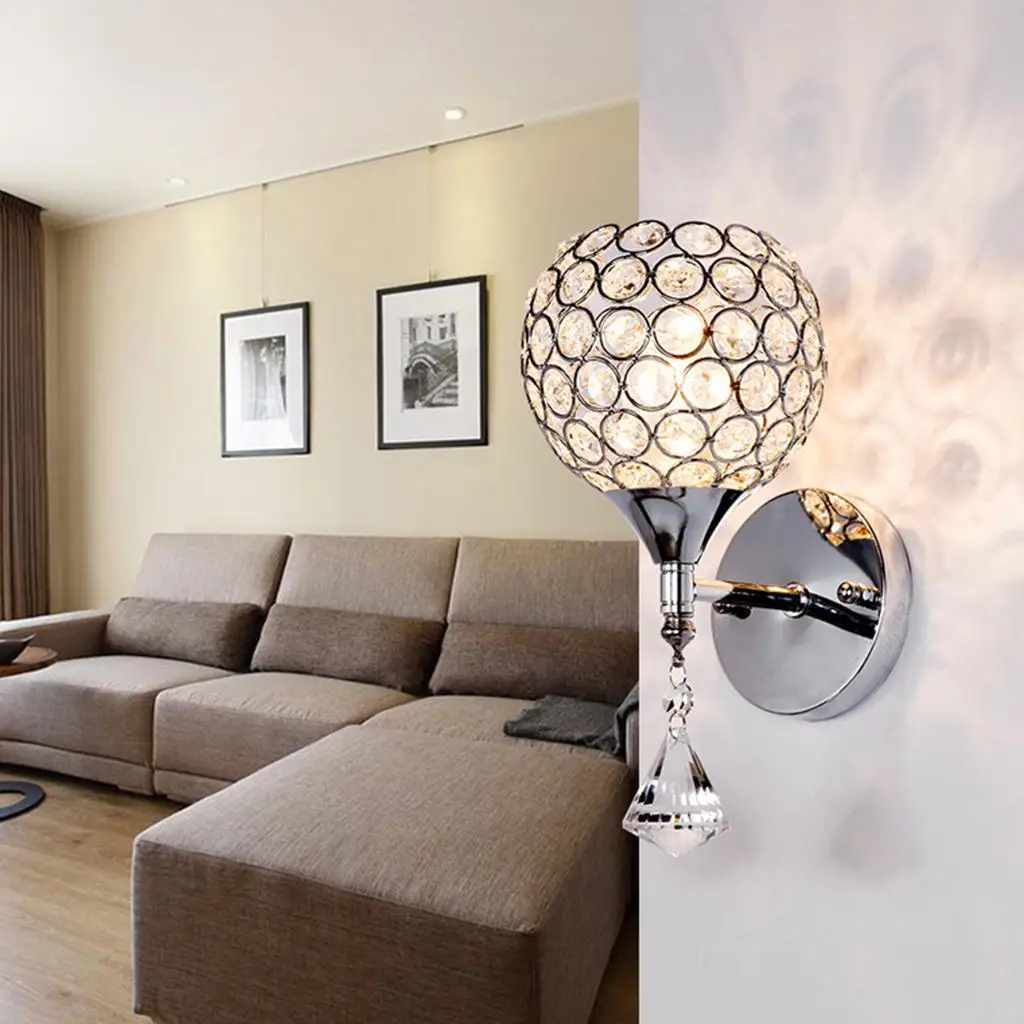 Modern Crystal Art Wall Light Bedside Sconce Lamp Lighting Nightlight