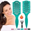3 in 1 Curl Define Styling Brush Hollow Out Detangling Hair Brush Tangled Hair Comb Shaping Defining Curls Barber Styling Comb 1