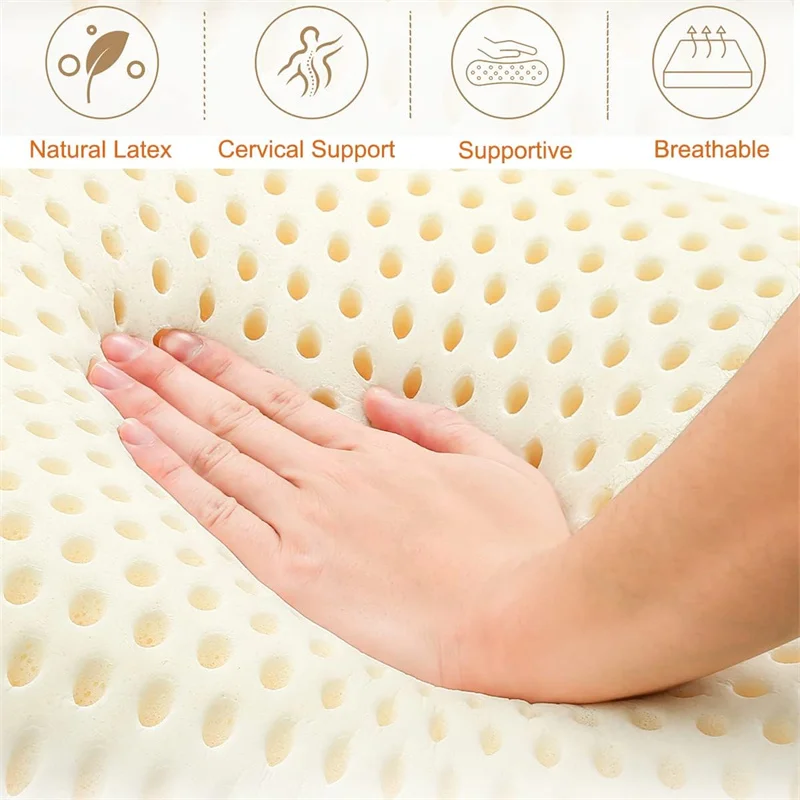 Dreamreal 100% Pure Natural Latex Pillow for Neck Pain Relieve Shoulder Sleep Orthopedic Pillows Cervical Health Care Pillow 2