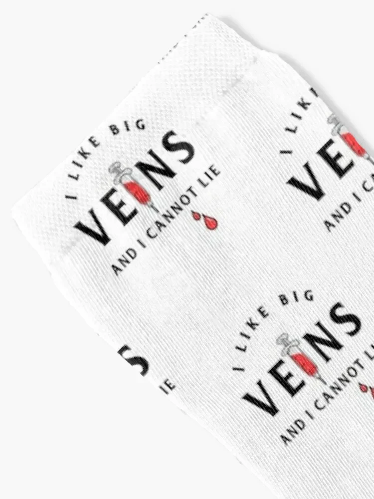 Phlebotomist Saying / Funny Phlebotomy Big Veins Syringe design Socks moving stockings loose Socks For Man Women's