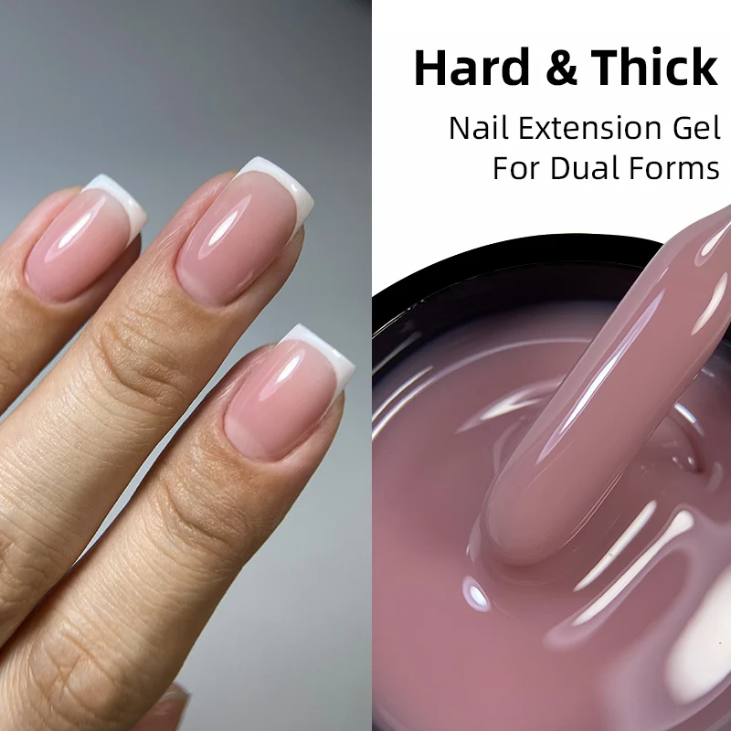 MSHARE 50g Pink Builder Nail Gel for Nails Extension Cover White Purple High Density Self-Leveling Hard Gel French Nail Art 50ml 2