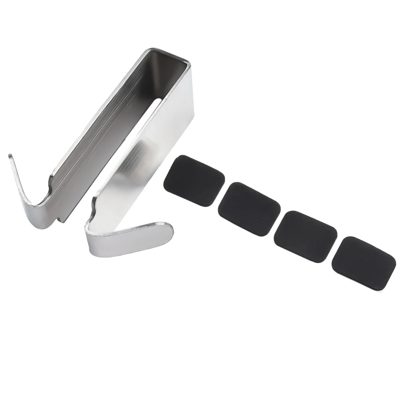 1pc Bathroom Shower Door Hook Stainless Steel Over Glass Door Shower Towel Rack Double Sided Frameless Bathroom Hanger Punch 4