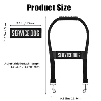 Adjustable Service Dog Handle with PatchVest Harness Guide Leash Accessories Kit Dog Harness with Handle for All Dog Breeds 111 2