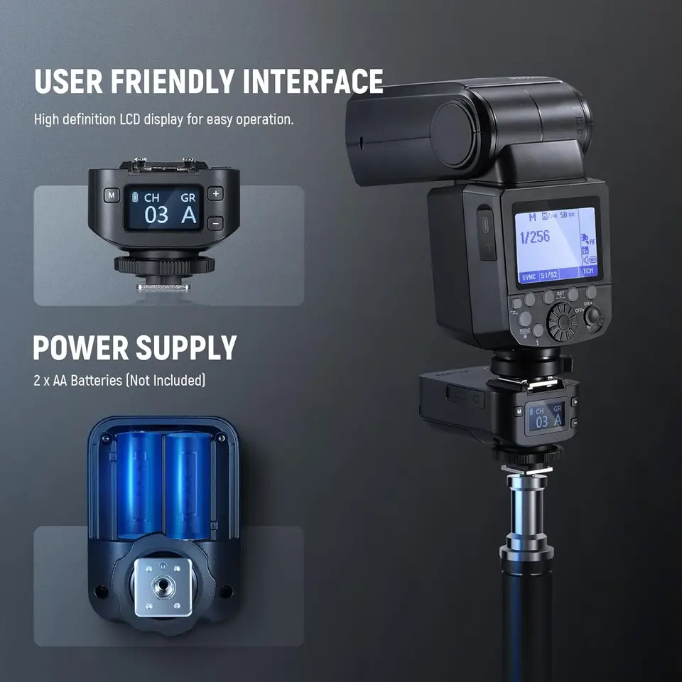 NEEWER QR 2.4Gワイヤレスフラッシュレシーバー NEEWER QPRO-C QPRO-N QPRO-S トリガー用 シングルコンタクト 2.5mm同期ポート ホットシ NEEWER-QRワイヤレスフラッシュレシーバー、トリガー、シングル