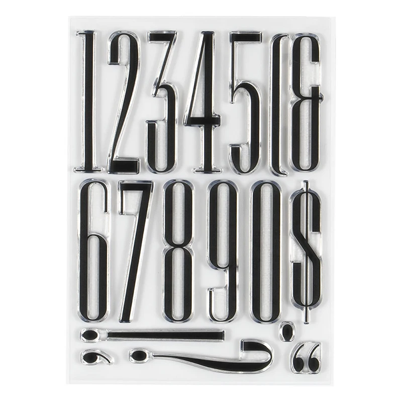Clear Stamp Sheets for DIY Scrapbooking and Photo Albums - Letter and Number Design
