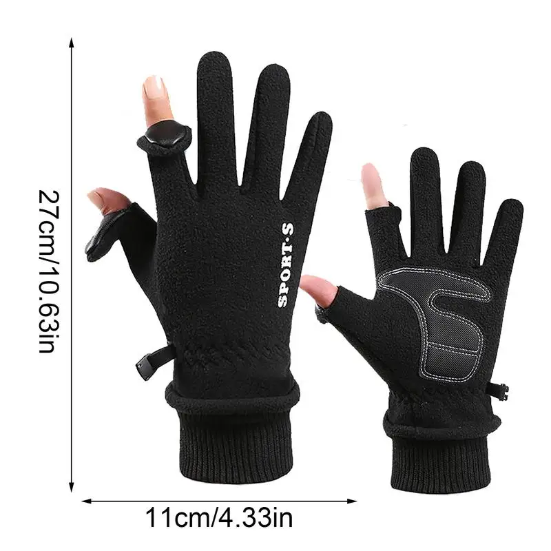 Polar Fleece Warm Gloves Touchscreen Winter Gloves For Women And Men Thicken Windproof Cold Weather Work Reversible Gloves 6