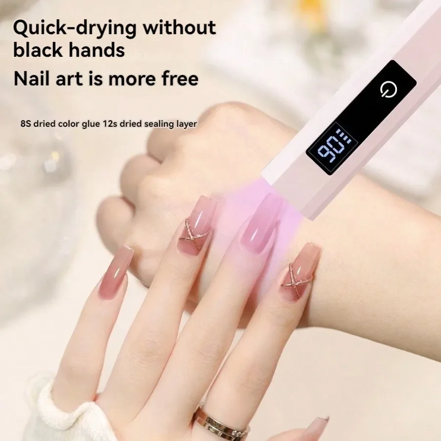 Household Handheld Nail Art Baking Lamp, Small And Portable One Character Timed Nail Art Lamp, Phototherapy Quick Drying