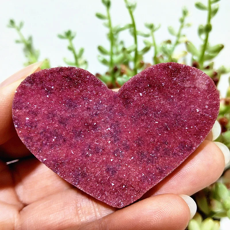 Natural Stone Cobaltocalcite Pink Heart Crystal Raw Rock Mineral Feng Shui Crystal Ornaments Chakras Reiki Healing Stones 4
