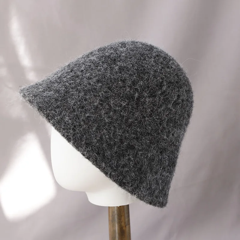 Wool Bucket Hat Women Vintage Fisherman Ha