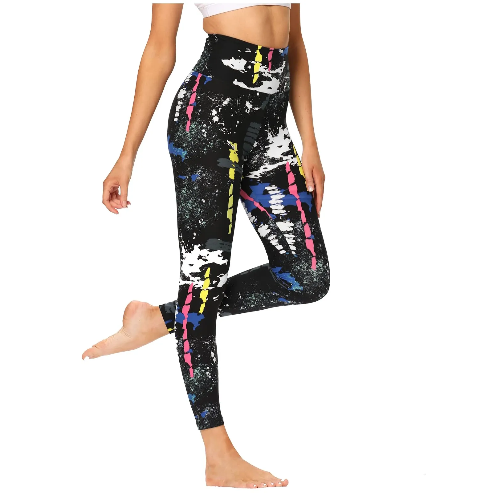 

2024 Women's Tight Fitting Printed Pattern Decor Yoga Leggings Costume High Waist Casual Fashionable Fitness Pants For Women