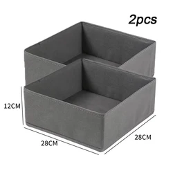 Fabric Underwear Storage Box - Drawer Organizer - 1 - 5 Cells (Grey - L(2pcs))