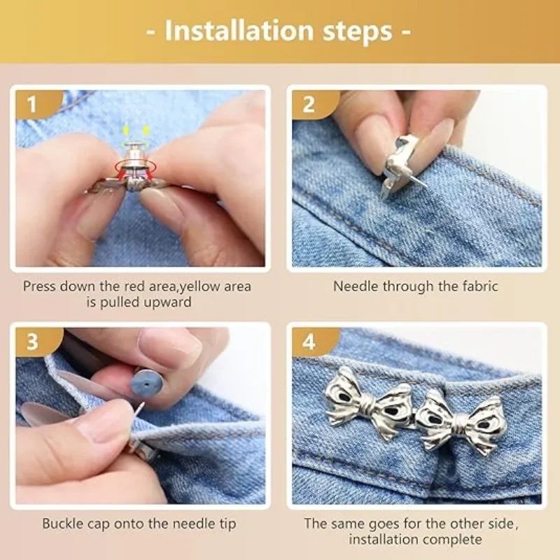 Easy Operation Bow Waist Buckle Reduce Waist Circumference Waist Button Clothing Quick Installation Alloy Bowknot Belt Buckle