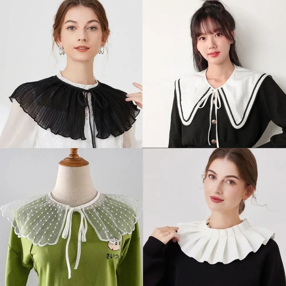 

Vintage Lapel Fake Collar 2024 Blouse Lapel Women Shirt Collar Detachable Sweater False Collar Top Neckwear Ties